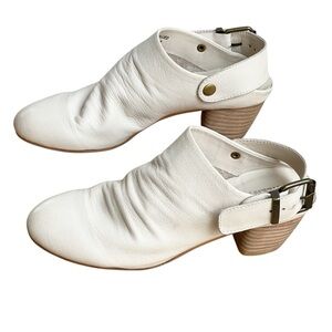 Anthropologie Silent D Dollied Leather Sling Back Mules Ankle Boots Booties 36